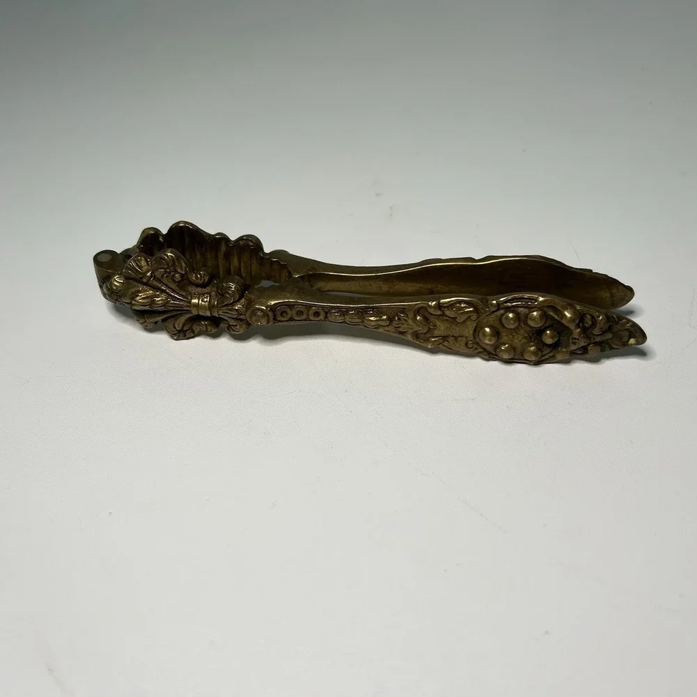 Vintage Brass Nutcracker‎ Ornate Scroll Barware Handheld Gold Tone Made In Italy